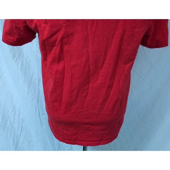 Champion Mens Large Red Short Sleeve Crew Neck Spell Out Embroidered T-Shirt - Picture 10 of 12